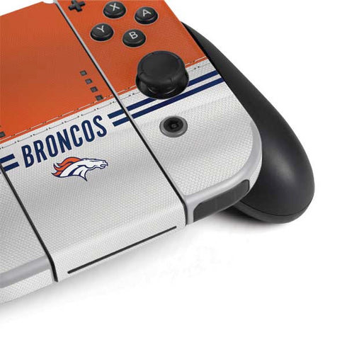 NFL Denver Broncos White Striped Nintendo Switch OLED (2021) Skin