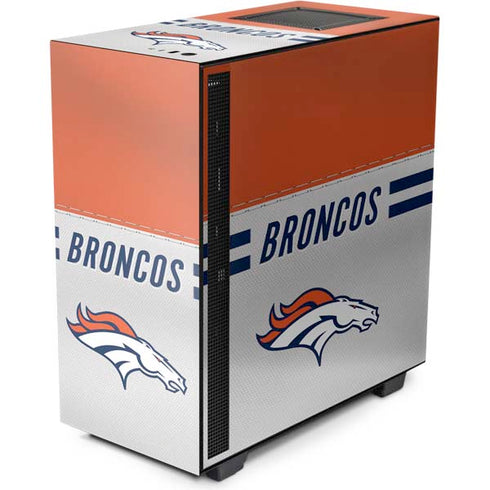 NFL Denver Broncos White Striped NZXT H510 Compact ATX Mid-Tower Case Skin