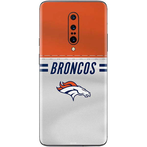 NFL Denver Broncos White Striped OnePlus 7 Pro Skin