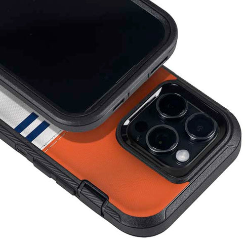 NFL Denver Broncos White Striped Otterbox Defender iPhone Skin
