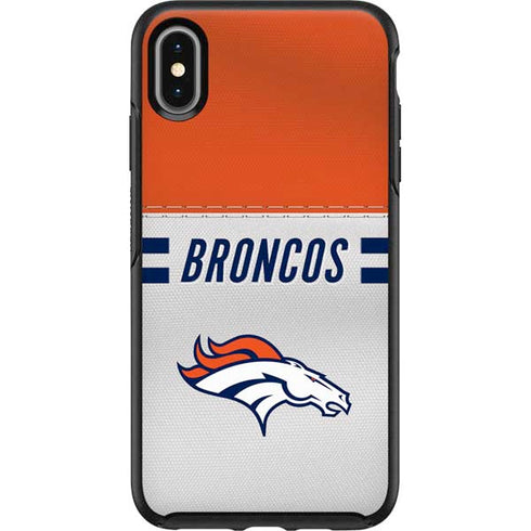 NFL Denver Broncos White Striped Otterbox Symmetry iPhone Skin