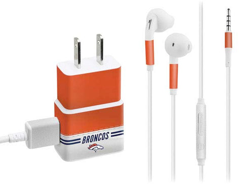NFL Denver Broncos White Striped Phone Charger Skin