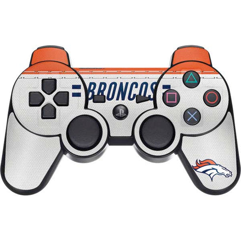 NFL Denver Broncos White Striped PS3 Dual Shock wireless controller Skin