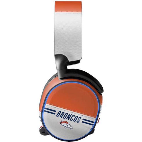 NFL Denver Broncos White Striped SteelSeries Arctis 3 Skin