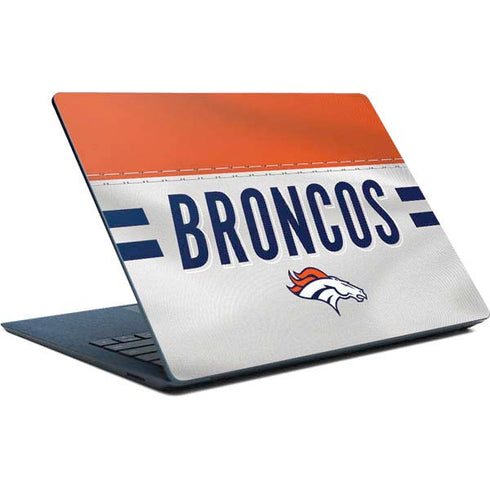 NFL Denver Broncos White Striped Surface Laptop Skin