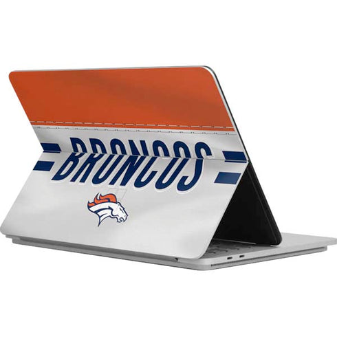 NFL Denver Broncos White Striped Surface Laptop Studio Skin