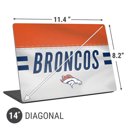 NFL Denver Broncos White Striped Universal Laptop 14in (11.4 x 8.2in) Skin