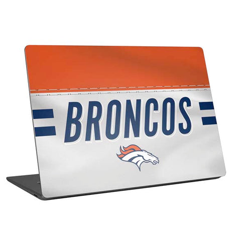 NFL Denver Broncos White Striped Universal Laptop 15in (12.2 x 8.8in) Skin