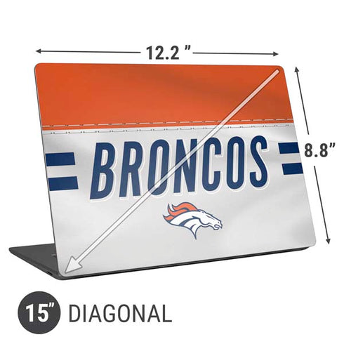 NFL Denver Broncos White Striped Universal Laptop 15in (12.2 x 8.8in) Skin