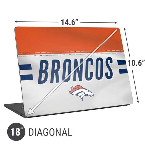 NFL Denver Broncos White Striped Universal Laptop 18in (14.6 x 10.6in) Skin