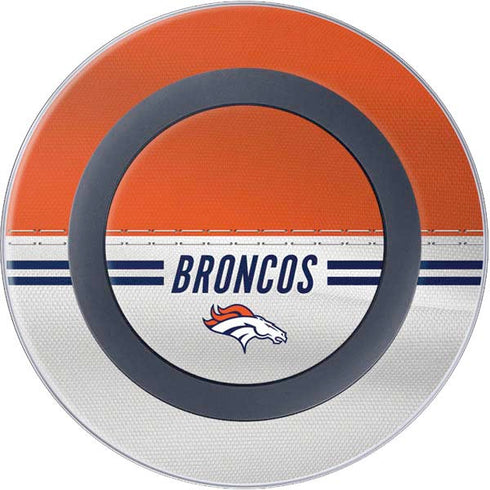 NFL Denver Broncos White Striped Wireless Charger Skin