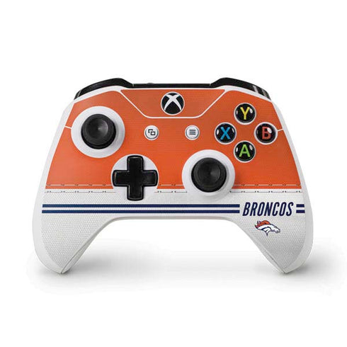 NFL Denver Broncos White Striped Xbox One S Controller Skin