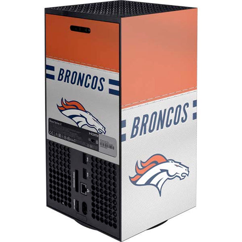 NFL Denver Broncos White Striped Xbox Series X Console Skin