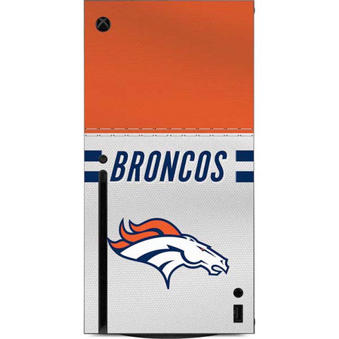 NFL Denver Broncos White Striped Xbox Series X Console Skin