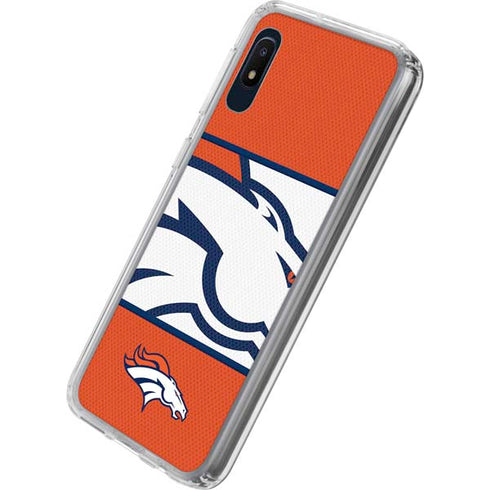 NFL Denver Broncos Zone Block Galaxy A10e Clear Case