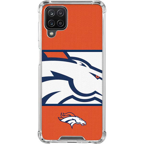 NFL Denver Broncos Zone Block Galaxy A12 Clear Case