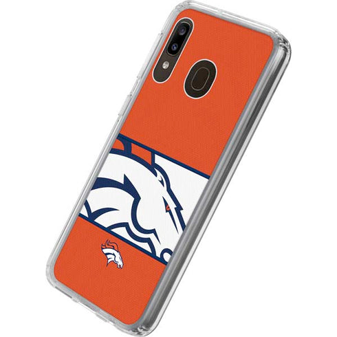 NFL Denver Broncos Zone Block Galaxy A20 Clear Case