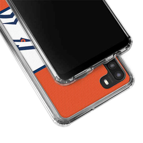 NFL Denver Broncos Zone Block Galaxy A21 Clear Case