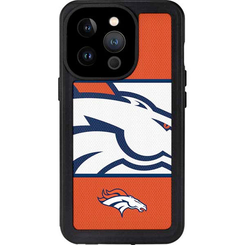 NFL Denver Broncos Zone Block iPhone 14 Pro Waterproof Case