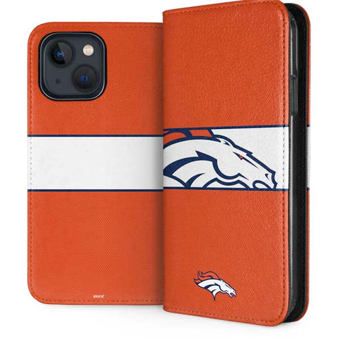 NFL Denver Broncos Zone Block iPhone 15 Plus Folio Case