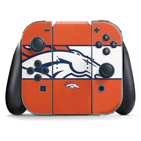 NFL Denver Broncos Zone Block Nintendo Switch (2017-2021) Joy-Con Controller Skin