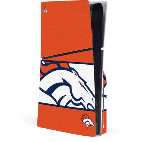 NFL Denver Broncos Zone Block PS5 Slim Disk Console Skin
