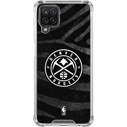 NBA Denver Nuggets Black Animal Print Galaxy A12 Clear Case