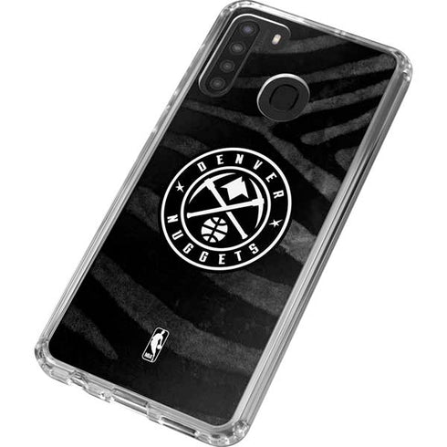 NBA Denver Nuggets Black Animal Print Galaxy A21 Clear Case