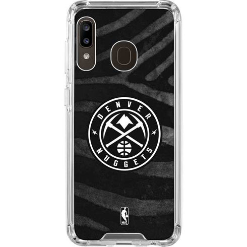 NBA Denver Nuggets Black Animal Print Galaxy A30 Clear Case