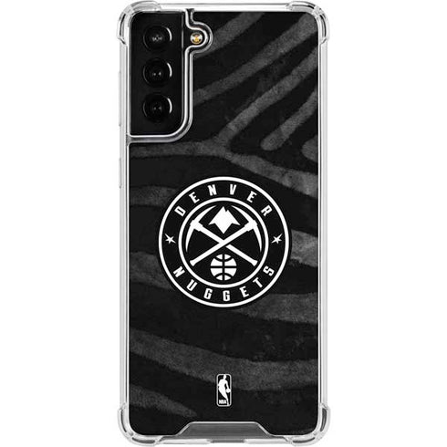 NBA Denver Nuggets Black Animal Print Galaxy S21 FE Clear Case