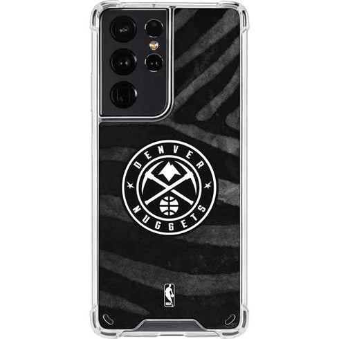 NBA Denver Nuggets Black Animal Print Galaxy S21 Ultra 5G Clear Case