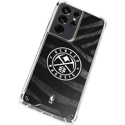 NBA Denver Nuggets Black Animal Print Galaxy S21 Ultra 5G Clear Case