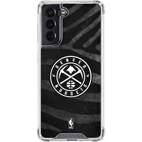 NBA Denver Nuggets Black Animal Print Galaxy S22 Clear Case