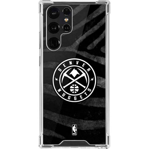 NBA Denver Nuggets Black Animal Print Galaxy S22 Ultra Clear Case