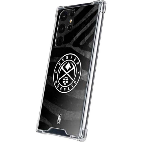 NBA Denver Nuggets Black Animal Print Galaxy S22 Ultra Clear Case