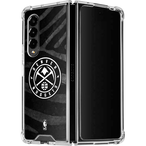 NBA Denver Nuggets Black Animal Print Galaxy Z Fold4 5G Clear Case