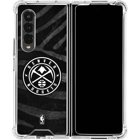 NBA Denver Nuggets Black Animal Print Galaxy Z Fold4 5G Clear Case