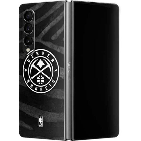 NBA Denver Nuggets Black Animal Print Galaxy Z Fold4 5G Skin