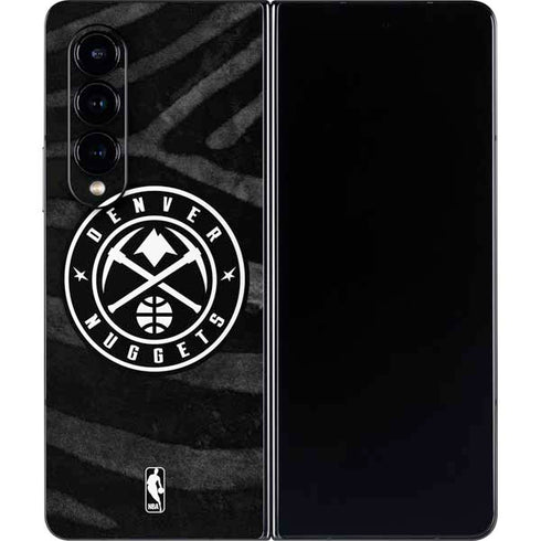 NBA Denver Nuggets Black Animal Print Galaxy Z Fold4 5G Skin