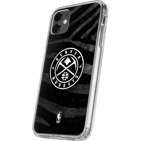 NBA Denver Nuggets Black Animal Print iPhone 11 Clear Case