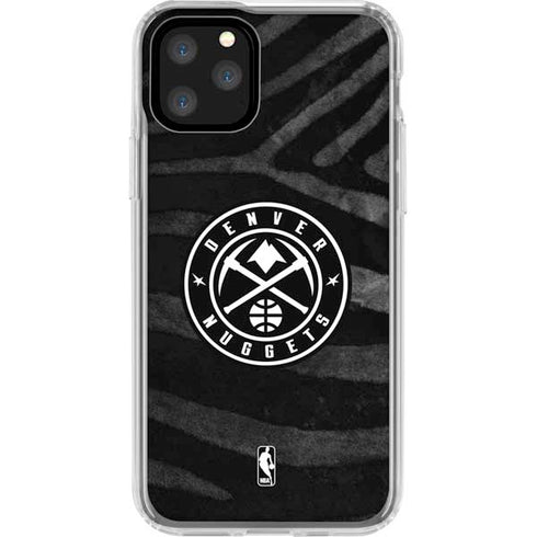 NBA Denver Nuggets Black Animal Print iPhone 11 Pro Clear Case