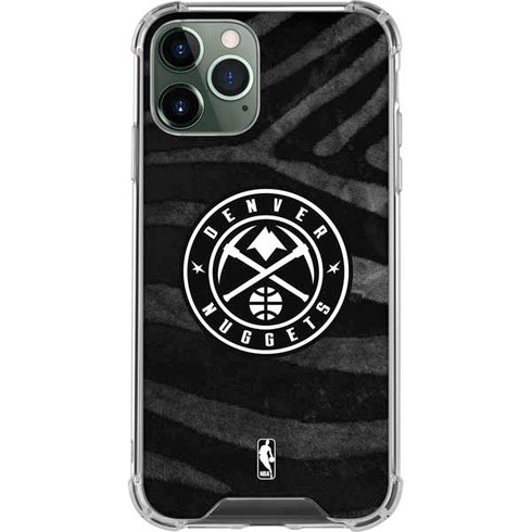 NBA Denver Nuggets Black Animal Print iPhone 11 Pro Max Clear Case