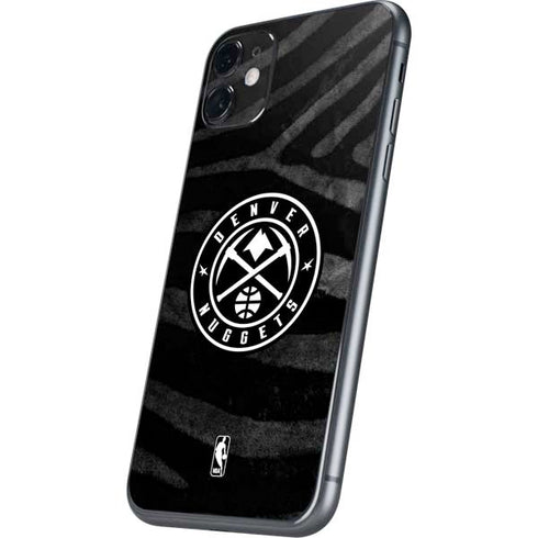 NBA Denver Nuggets Black Animal Print iPhone 11 Skin