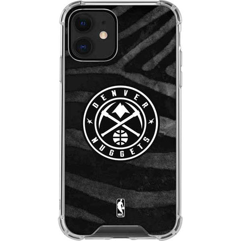 NBA Denver Nuggets Black Animal Print iPhone 12 Clear Case