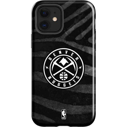 NBA Denver Nuggets Black Animal Print iPhone 12 Impact Case