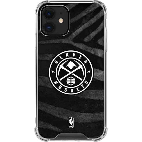 NBA Denver Nuggets Black Animal Print iPhone 12 Mini Clear Case