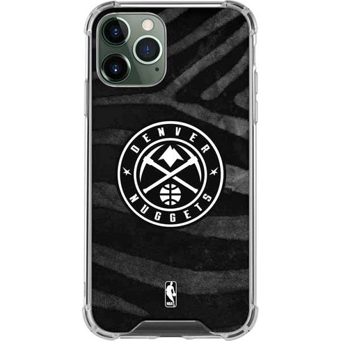 NBA Denver Nuggets Black Animal Print iPhone 12 Pro Max Clear Case