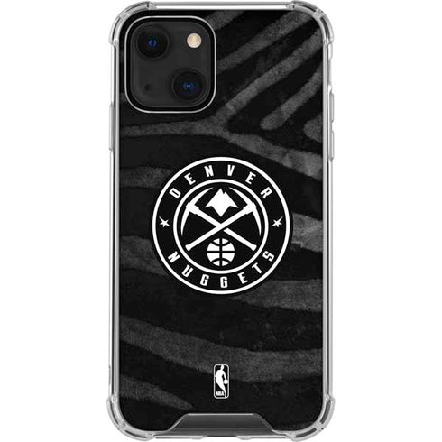 NBA Denver Nuggets Black Animal Print iPhone 13 Mini Clear Case