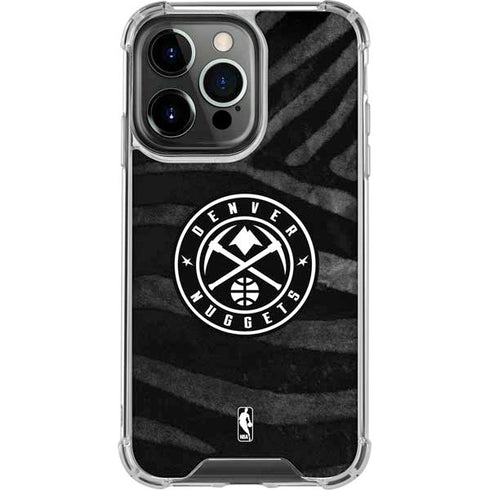 NBA Denver Nuggets Black Animal Print iPhone 13 Pro Clear Case