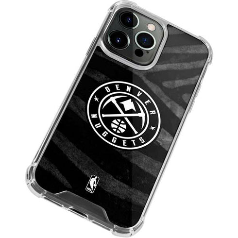 NBA Denver Nuggets Black Animal Print iPhone 13 Pro Max Clear Case